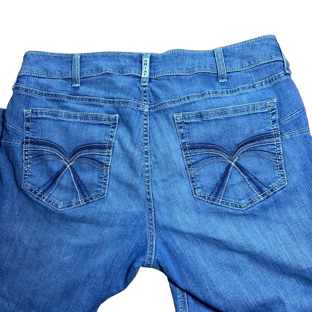 Ariat REAL Denim Blue Jeans Womens 34L Mid Rise Western Cowboy Style